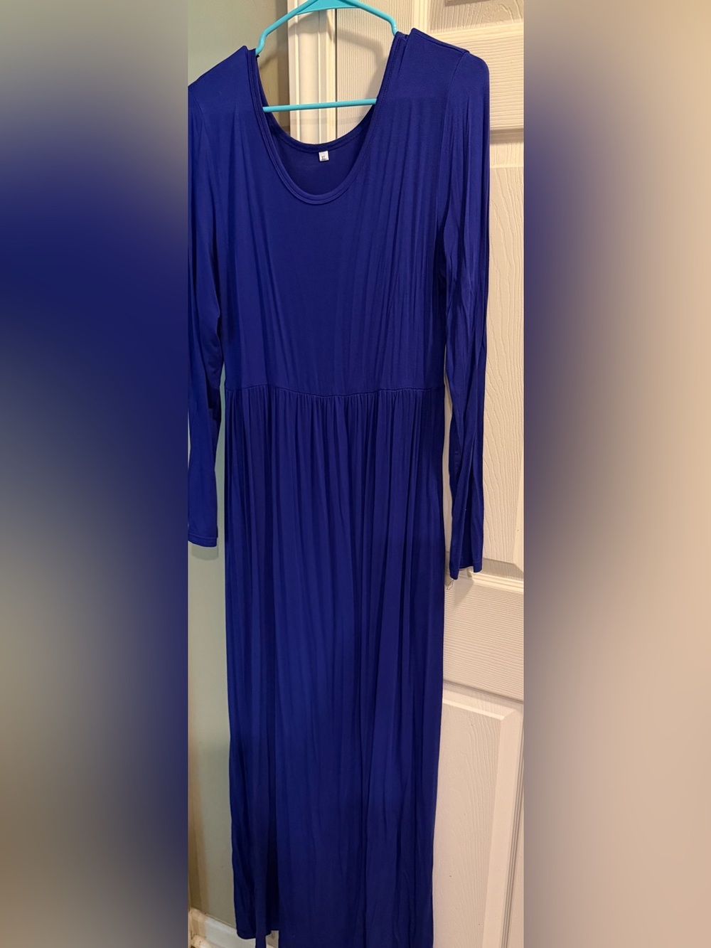 🔮 DEARCASE Solid Royal Purple Long Sleeve Maxi Dress - XL
